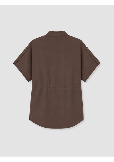 Lcw Everyday Kahverengi Bağcıklı Oversize Kadın Gömlek