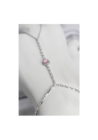 Gümüş Renk Pirinç Zirkon Taşlı Pembe Model Şahmeran Tj-sn772 Evimdeyokyok Gümüş Rengi