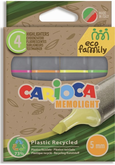 Carioca Eco Family Fosforlu Işaretleme Kalemi 4 Lü 4 Renk