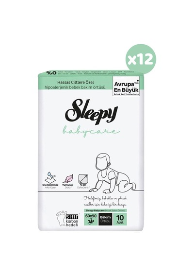 Sleepy Babycare Bebek Bakım Örtüsü 10 Adet X 12