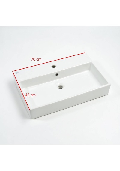 Ideal Standard - Tezgah Üstü Lavabo Batarya Delikli 70x42 Cm Beyaz - Z250801-