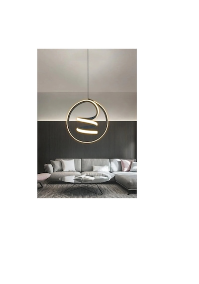 Helezon Modern Tekli Sarkıt Led Avize Antre - - Kumandalı / Siyah Siyah