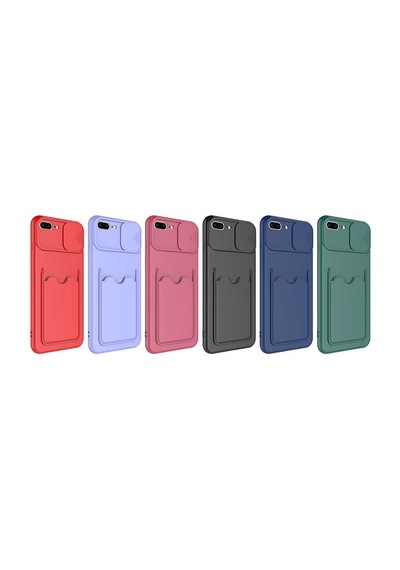 Goocamp Apple iPhone Uyumlu 7 Plus Kılıf Kartix Kapak - Lila Lila