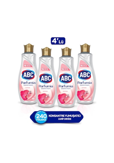 ABC Parfumia Konsantre Çamaşır Yumuşatıcısı Zarif Orkide 4 x 1440 ML