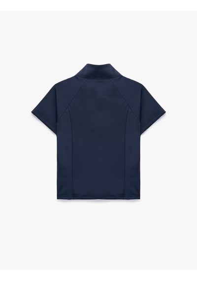 Koton Slim Fit Kolsuz Dik Yaka Fermuarlı Spor Tişört Lacivert 6sak10350nk