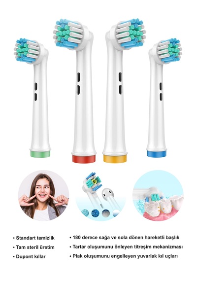 Echo Home Regular Cleaning Oral-B Uyumlu Yedek Başlık 4'lü