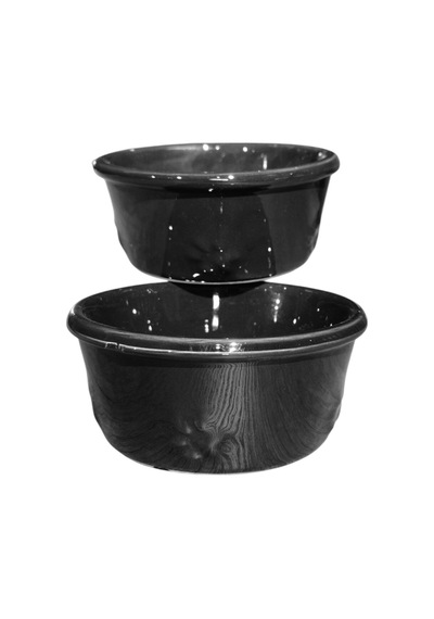 Kedi & Köpek Su Ve Mama Kabı - Seramik Siyah Kase - 2'li - Küçük Orta Irk - 14cm - 2 400ml