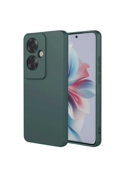 Oppo Reno 11f Kılıf First Silikon - Koyu Yeşil -