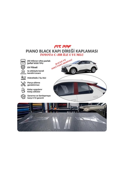 Totota Ch-r Hazır Kesim Piano Black Kapı Yan Direk Kaplamaparer,