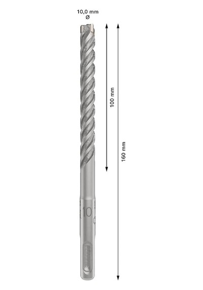 Ayrex 1x Pro Sds Plus-5x Kırıcı Delici Delme Ucu Donatılı Beton, Beton, Ø 10,00 Mm, Professional Aksesuar Kırıc