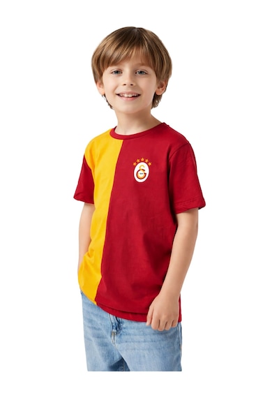 Galatasaray Parçalı Sarı-kırmızı 5 Yıldız Çocuk T-shirt Kırmızı - Sarı