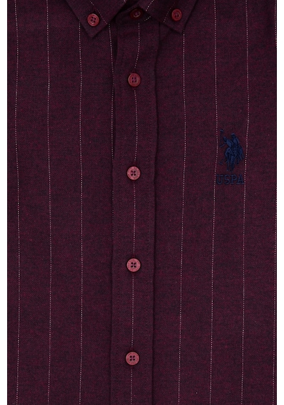 U.S. Polo Assn. Erkek Çocuk Bordo Gömlek Desenli 50316670-vr014