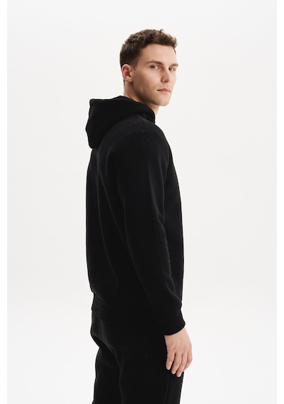 AR-MA Arma Erkek Kapüşonlu Sweatshirt Örme 3 İplik Şardonlu, Yazı Baskılı,cepsiz,sade Ve Şık, Regular Fit K30254628802 Siyah