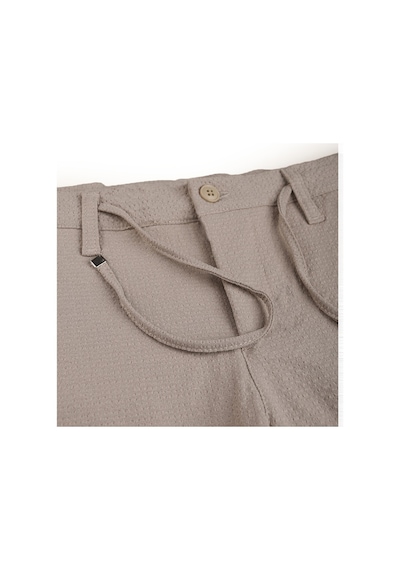 Deepsea Erkek Bej Likralı Gofre Kumaş Beli Lastikli İpli Slim Fit Günlük Pantolon 2600650 Bej