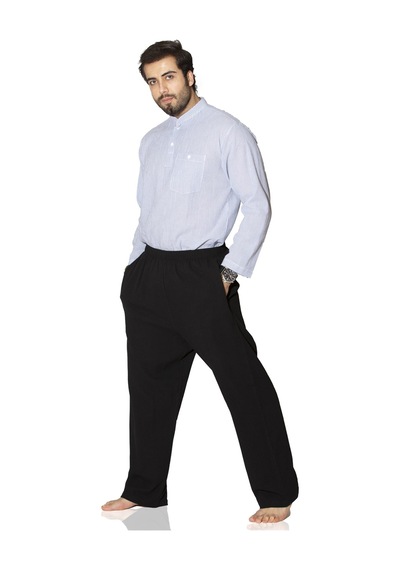 Eliş Şile Bezi Şile Bezi Unisex Şalvar Pantolon Siyah Syh Siyah