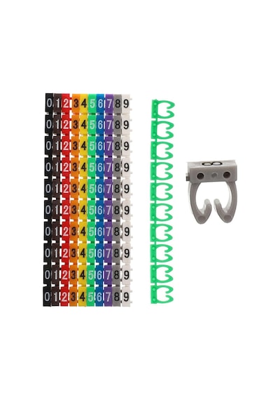 0-9 Dijital Kodlu Renkli Kablo İşaretleyici 4mm 4434
