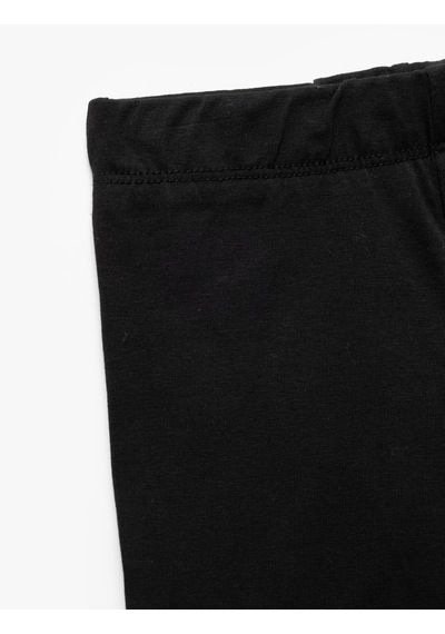 Koton Pamuklu Beli Lastikli Basic Kısa Tayt Siyah 5skg40056ak Siyah