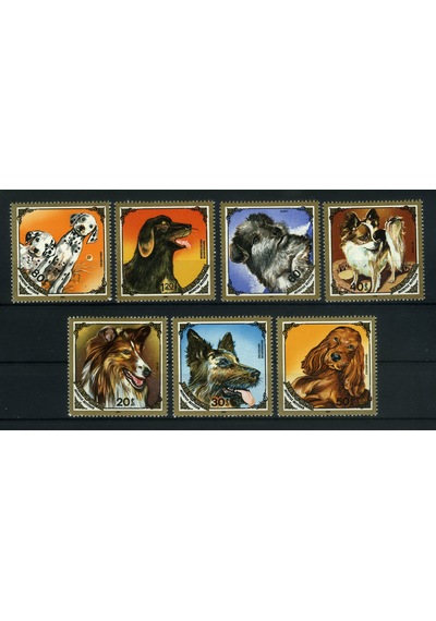 Koleksiyon Pulları, 7 Pulluk Damgasız Tam Seri Cins Köpekler Serisi,moğolistan,n11-63