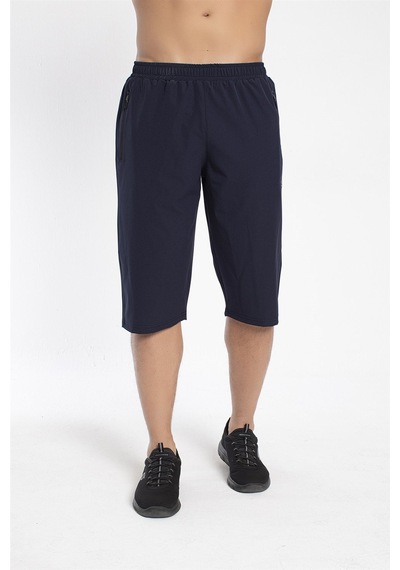 Crozwise Spor Lycra - Erkek Lacivert Likralı Spor Kapri - 8036-01