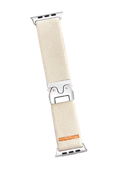 Piili Apple Watch Uyumlu 42 - 44 - 45 - 46 - 49 Mm Steel Mesh Kayış Beyaz Apple Watch Uyumlu Kayışı Beyaz