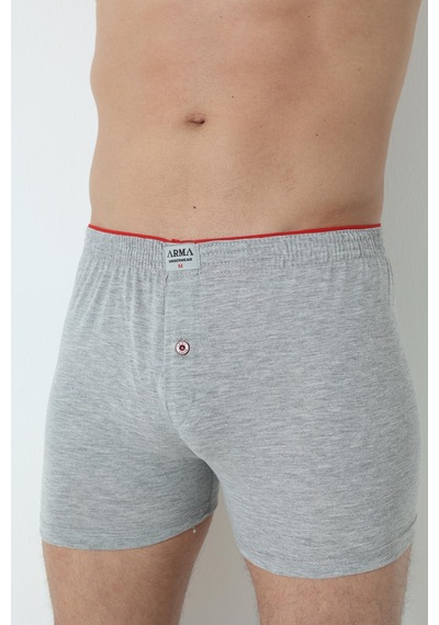 Arma Yıldız 6'lı Paket Gri Erkek Penye Havlu Bel Boxer %100 Pamuk-gri Gri