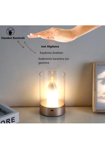 Sarjlı Masa Lambası Mum Işığı Alevsiz Elektrik Led Işık Mum Dans Hareketli Mumlar Işık Ev Dekorasyon 1 Diğer