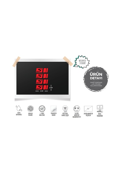 Bay Etiket Rfhlm83 Vespa Jant Sticker Seti 4 Ad Kırmızı