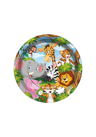 Safari Temalı Karton Tabak 23 CM.8'li
