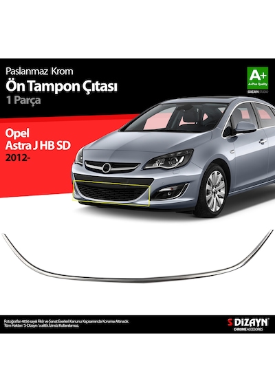 S-dizayn Opel Astra J Krom Ön Tampon Çıtası 2012-2020