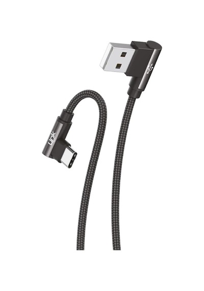 K594 Safe Type-c - Usb 90 Derece Data/şarj Kablosu 3a 1.5mt Siyah