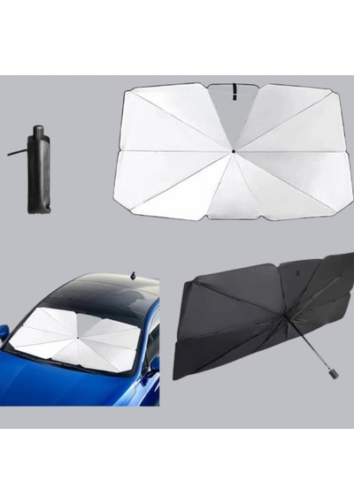 Katlanabilir Araç Güneşliği 125x65 Cm Uv Koruyucu Ön Cam Güneşlik Şemsiye Tasarım