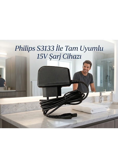 Philips S3133 İle Uyumlu 15v Şarj Cihazı Adaptörü S5000, S7000, S9000 & Oneblade Uyumlu