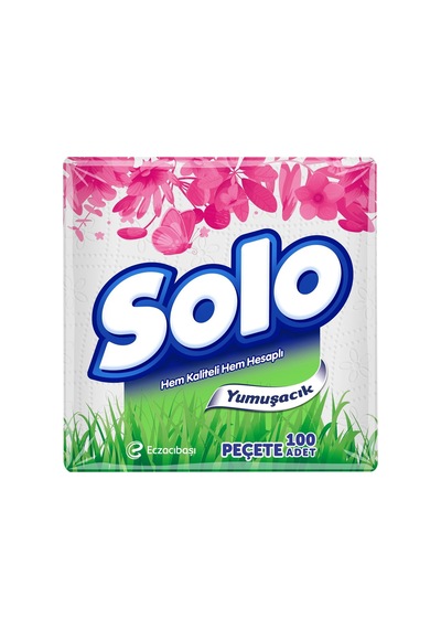 Solo Süper Peçete 100'lü Pratik Açılır Kapanır Etiketli 30x30 Cm 3'li Ekonomik Paket - 3 Adet Tarı