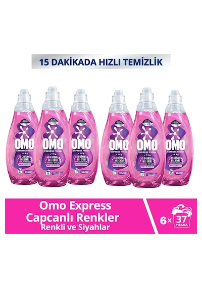 Omo Express Renkli & Siyahlar Sıvı Çamaşır Deterjanı 6 x 1480 ML