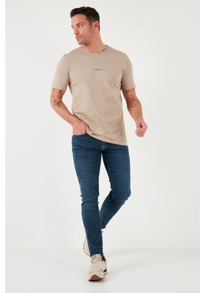 Buratti % 100 Pamuk Bisiklet Yaka Regular Fit Erkek T Shirt 5902757 Vizon