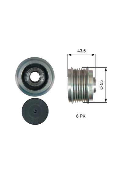 Alternatör Kasnağı - Dacia Duster, Sandero, Logan, Dokker, Lodgy - Gates-oap7219 54848292