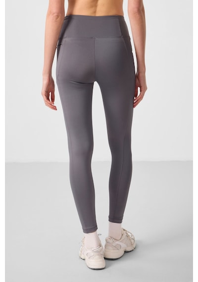 Tommylife Koyu Gri Esnek Standart Fit Performans Kadın Tayt - 94667 Koyu Gri
