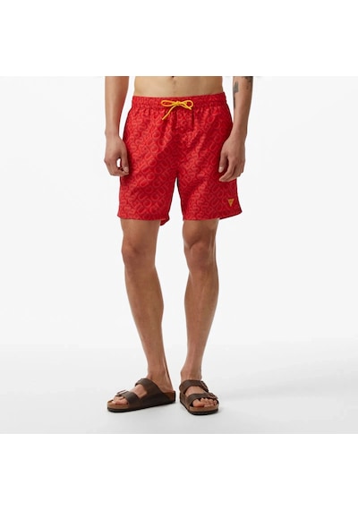 Guess Swımtrunk Medıum Guess Aop Erkek Kırmızı Mayo F4gt06wg2a2-p56n