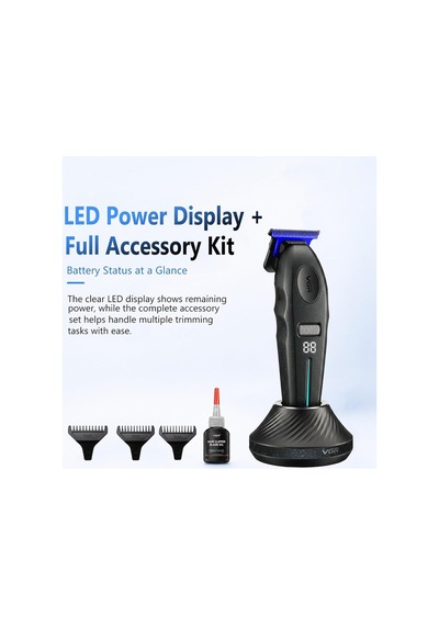 Şarjlı Tıraş Makinesi V-887t - 9000 Rpm 240 Dakika Profesyonel Trimmer - Siyah