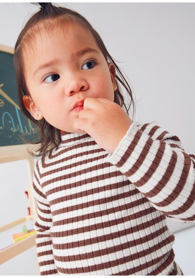 Mayoral Kız Bebek Balıkçıyaka Örme Kahverengi