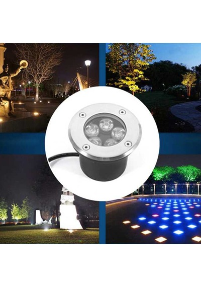 Sıva Altı Led Armatür Dekoratif Işık Show Gösteri Yol Aydınlatma Açık Alan Enerji Tasarruflu Yuvarlak Zemin Doğal Beyaz 4000k A-1402 6w 220v Doğol Beyaz Doğal Beyaz