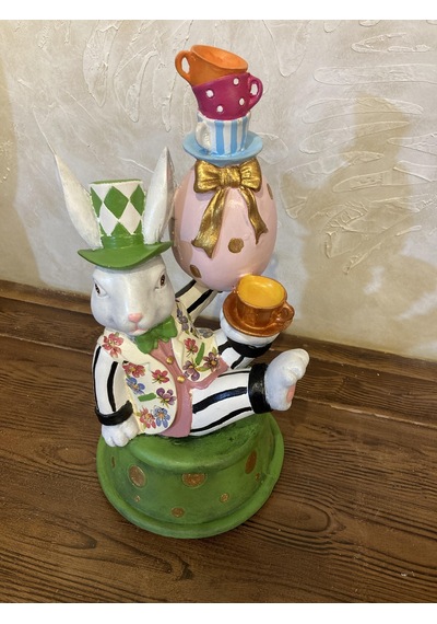 Tavşan Alice Harikalar Diyarında Yumurtalı Obje,biblo