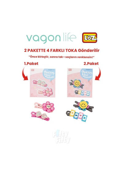 4'lü Saç Toka Seti Önce Birleştir,sonra Tak 2 Paket 4 Adet Gönderilir Yapı Toka Seti Ff 7134-7135