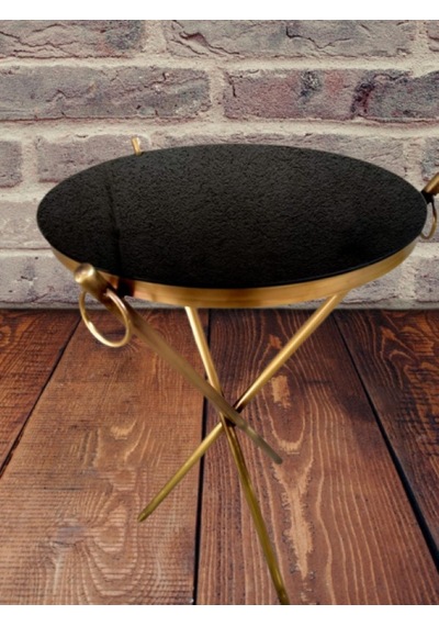Brc Küpe zigon Model Sehpa Metal Bakır Eskitme Gold renk ayak Kırılmaz cam tabla El Yapımı