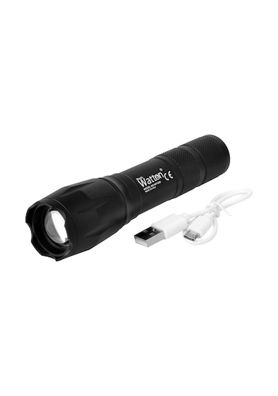 Watton Wt-039 Cob Ve Power Led Li Şarjlı El Feneri (Şarjlı) Siyah