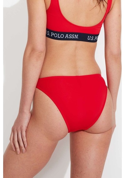 U.S. Polo Assn. Kadın Kırmızı İnce Kenar Bikini Alt 21510