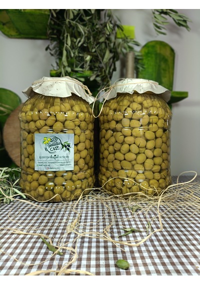 Aydın Yöresi Manzalina Cinsi Sofralık Tatlandırılmış Kırma Yeşil Zeytin 6 Kg