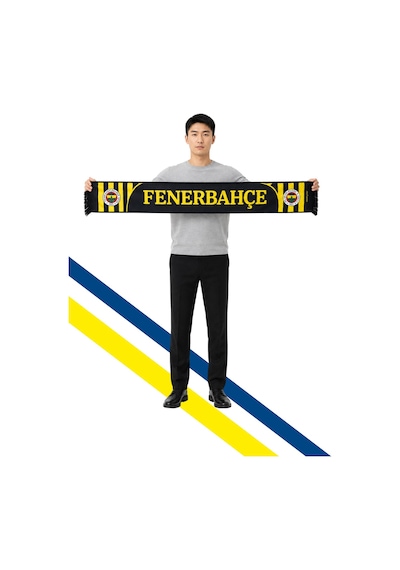 Fenerium Unısex Sarı Lacivert Dokuma Atkı Lazer Kutu Hediyeli