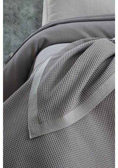 Mulberry Klimalı Pike %100 Pamuk Petekli Pike  Dörtmevsim Pike Tek Kişilik 170 x 240 Gri