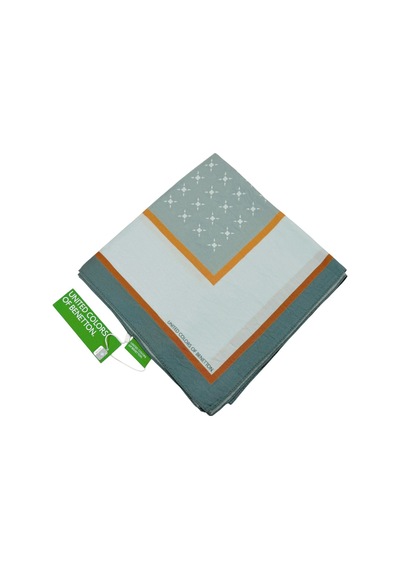 Benetton Desenli Siena Eşarp - 1001 - Bebe Mavi